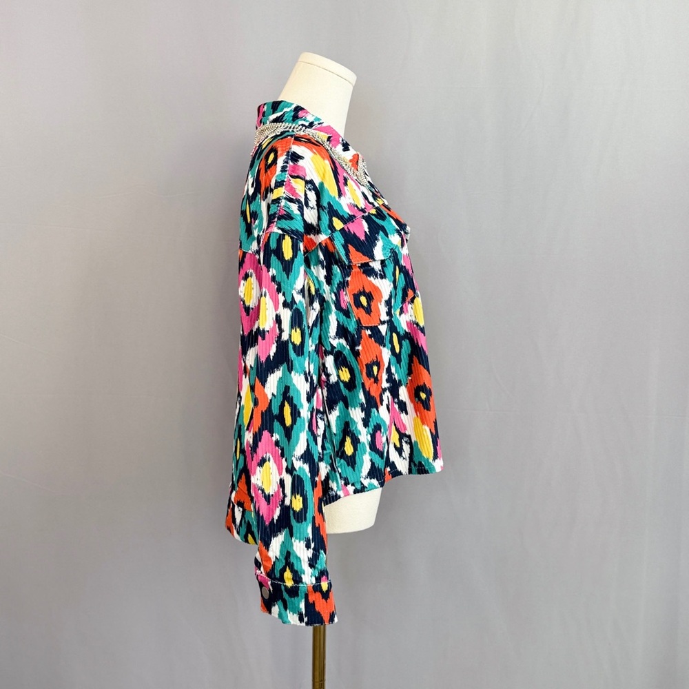 Savanna Jane Multicolor Patterned Jacket NWT - image 4